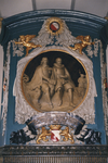 501163 Afbeelding van het schoorsteenstuk in de senaatskamer in het Academiegebouw (Domplein 29) te Utrecht, met de ...